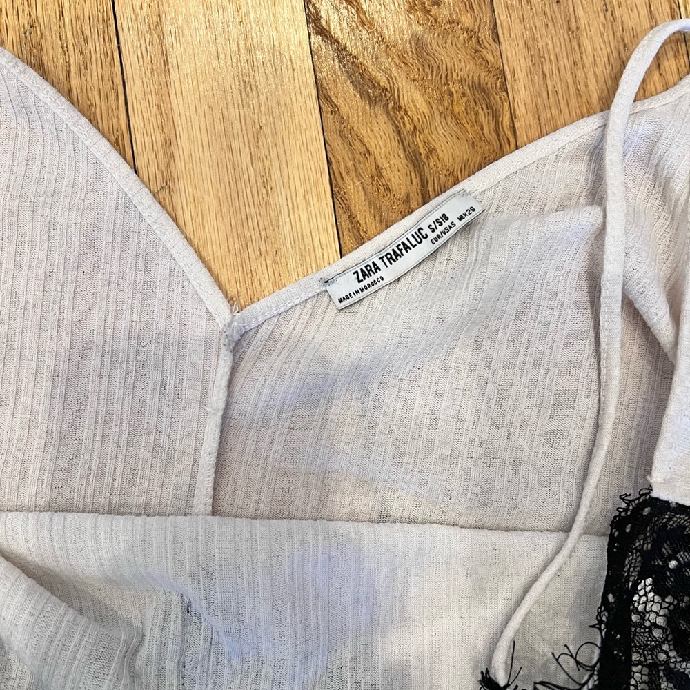 Zara white and black top